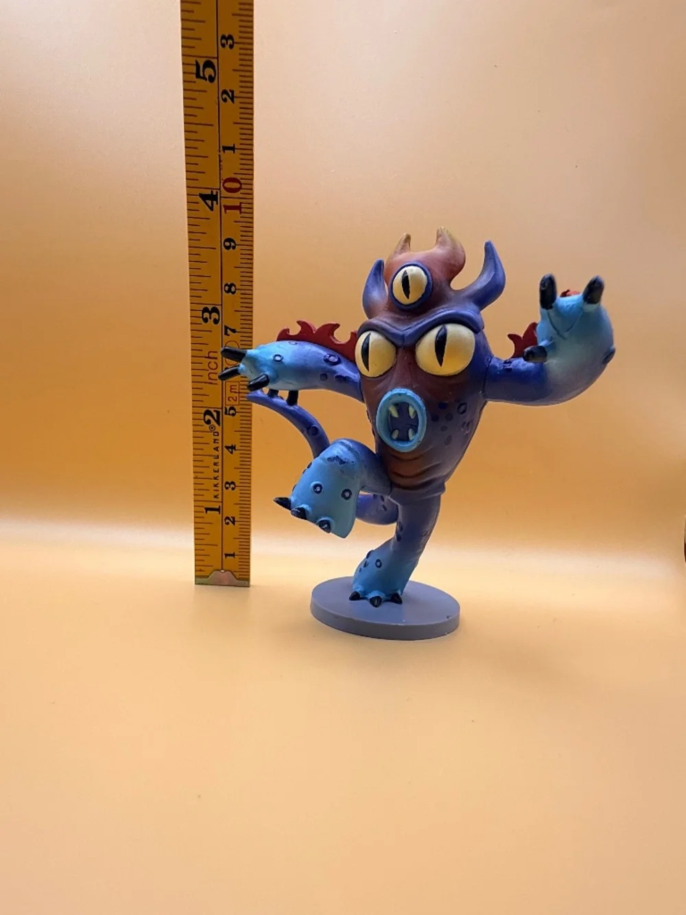 Disney Three-Eyed Blue Purple Monster Figure on Stand 3.5 Inch